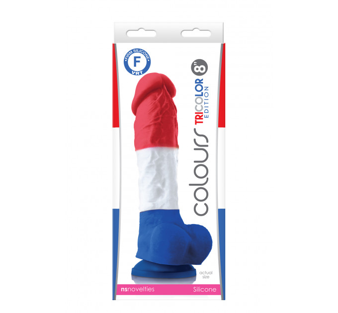 Фаллоимитатор силикон NS Novelties COLOURS PLEASURES TRICOLOR 8" DILDO