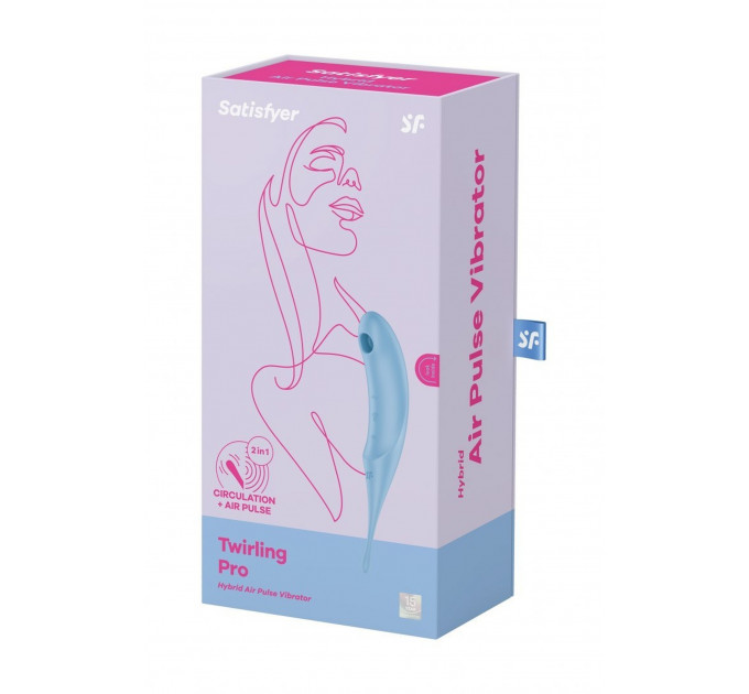 Гибридный вакуумный вибратор с точечной стимуляцией Satisfyer Twirling Pro, голубой