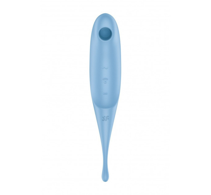 Гибридный вакуумный вибратор с точечной стимуляцией Satisfyer Twirling Pro, голубой