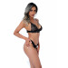Комплект белья из прозрачного кружева с открытым доступом Daring Intimates, черный, S/M