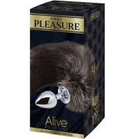 Лисий хвост-пробка Alive черно-белый, L