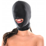 Маска, эластичная с отверстием для рта, черная, One Size