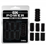 Набір рельєфних насадок для члена Chisa GK Power, чорний, 7 шт.