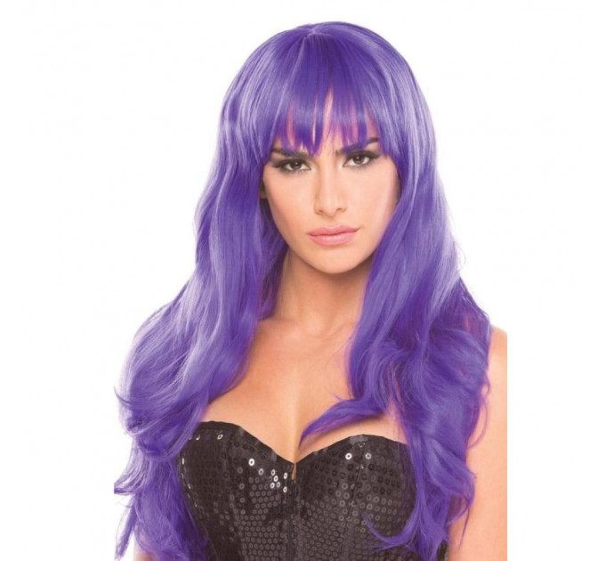 Перука довга кучерява з чубчиком Fetish Hair, фіолетовий, 60 см