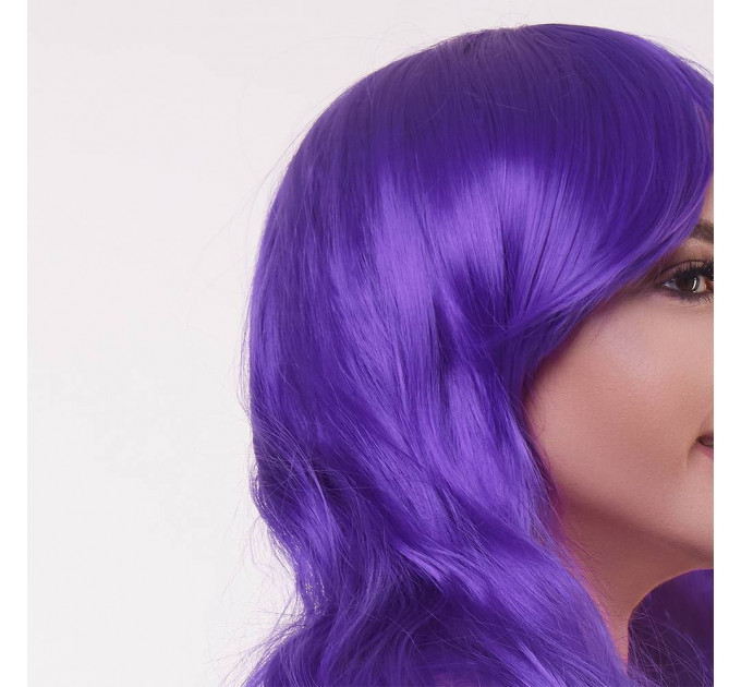 Перука довга кучерява з чубчиком Fetish Hair, фіолетовий, 60 см