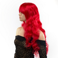 Парик длинный вьющийся с челкой Fetish Hair красный, 60 см