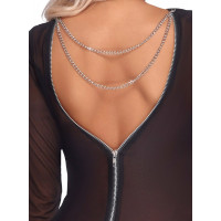 Платье полупрозрачное Cottelli Collection, с молнией, черное, размер S