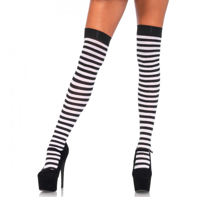 Полосатые нейлоновые чулки Leg Avenue O/S