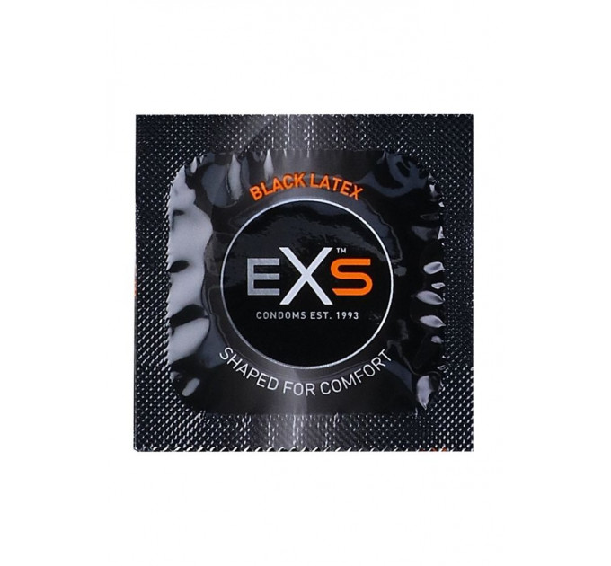 Презервативи анатомічні чорні Exs BLACK Latex веганські (ціна за 5 шт.)