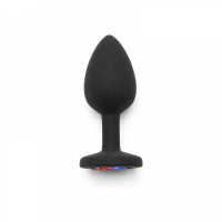Пробка с радужным камнем силикон черный Toy Joy Rainbow Booty Jewel Small