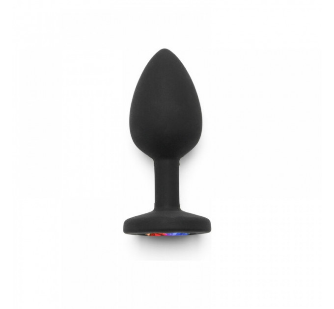Пробка з райдужним каменем силікон чорний Toy Joy Rainbow Booty Jewel Small