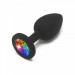 Пробка з райдужним каменем силікон чорний Toy Joy Rainbow Booty Jewel Small