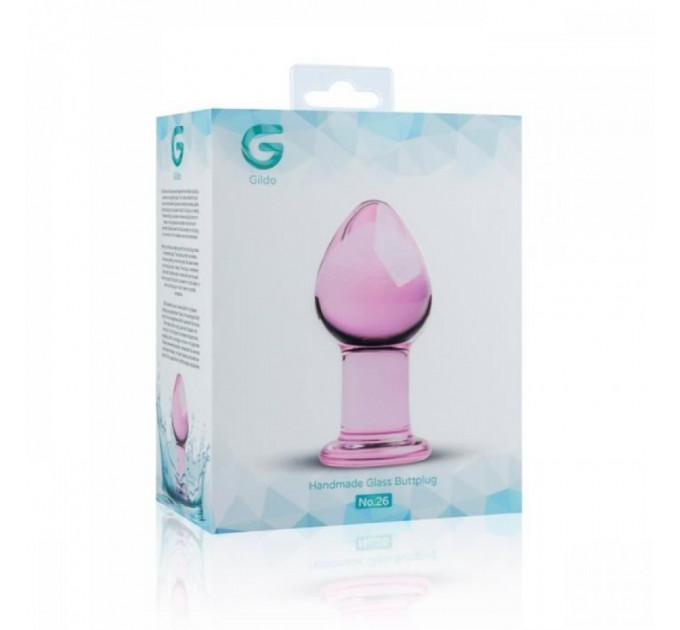 Пробка скло рожева Gildo Pink Glass Buttplug No.26