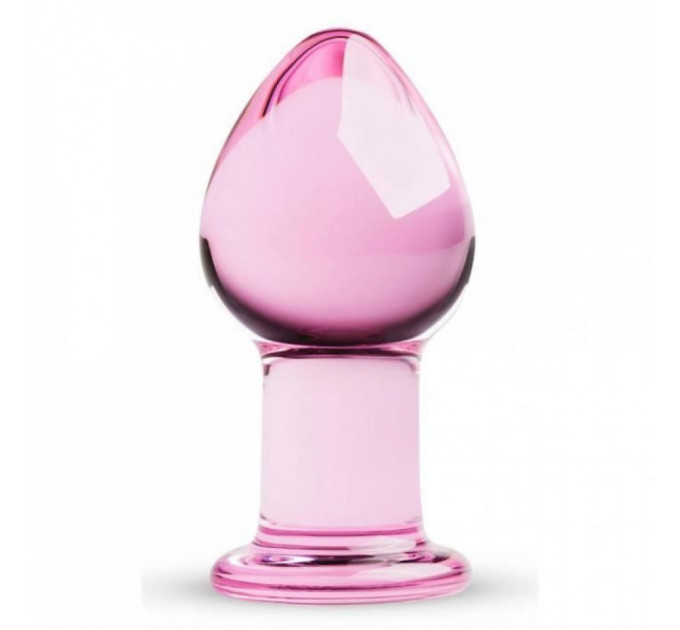 Пробка скло рожева Gildo Pink Glass Buttplug No.26