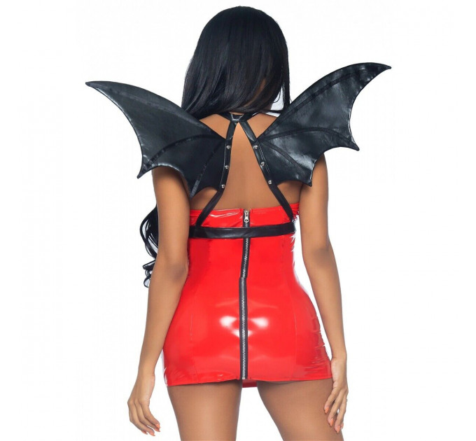 Портупея из искусственной кожи с крыльями летучей мыши Leg Avenue Bat wing body harness O/S