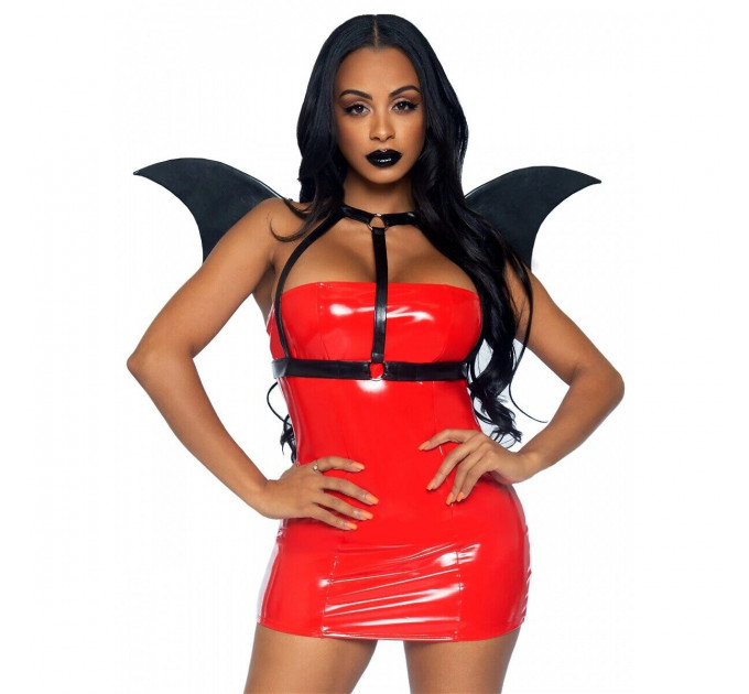 Портупея из искусственной кожи с крыльями летучей мыши Leg Avenue Bat wing body harness O/S