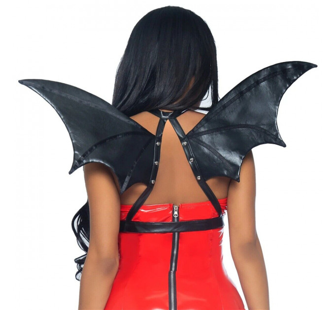 Портупея из искусственной кожи с крыльями летучей мыши Leg Avenue Bat wing body harness O/S