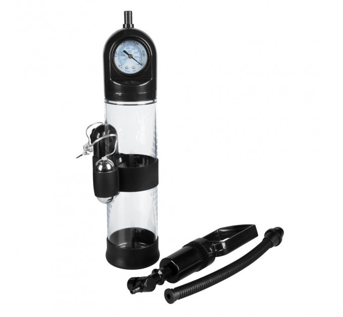 Вакуумная помпа с вибрацией Boss Series: Powerpump MASTER Vibrating - Black&Clear