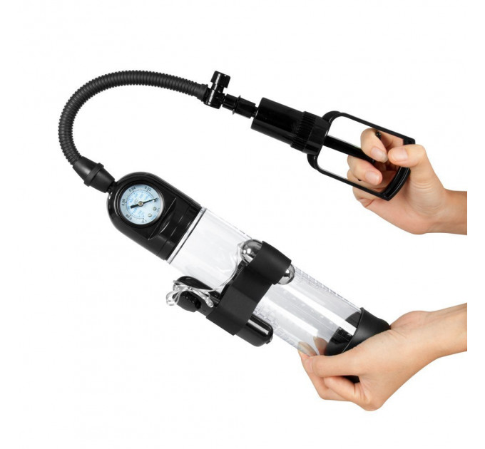 Вакуумная помпа с вибрацией Boss Series: Powerpump MASTER Vibrating - Black&Clear