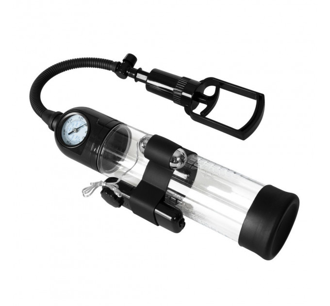 Вакуумная помпа с вибрацией Boss Series: Powerpump MASTER Vibrating - Black&Clear