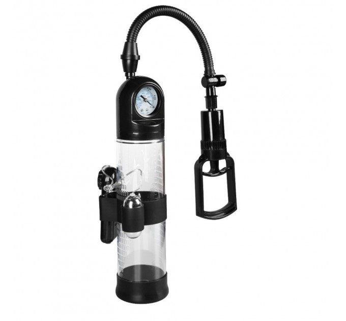 Вакуумная помпа с вибрацией Boss Series: Powerpump MASTER Vibrating - Black&Clear