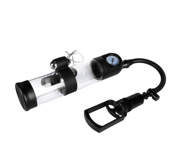 Вакуумная помпа с вибрацией Boss Series: Powerpump MASTER Vibrating - Black&Clear
