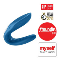 Вібромасажер для двох Satisfyer Partner Whale Couple, синій