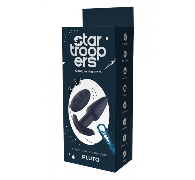 Вібруюча анальна пробка Dream Toys Startroopers Pluto з пультом керування, чорна