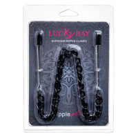 Затискачі-пінцети на соски Lucky Bay Nipple play Heavy Metall з чорним ланцюжком