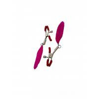 Затискачі на соски DS Fetish Nipple clamps feather L red