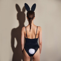 Анальна пробка у вигляді хвоста кролика Upko Rabbit Fur Bunny Tail Small Butt Plug з кролячого хутра