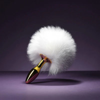 Анальна пробка у вигляді хвоста кролика Upko Rabbit Fur Bunny Tail Small Butt Plug з кролячого хутра