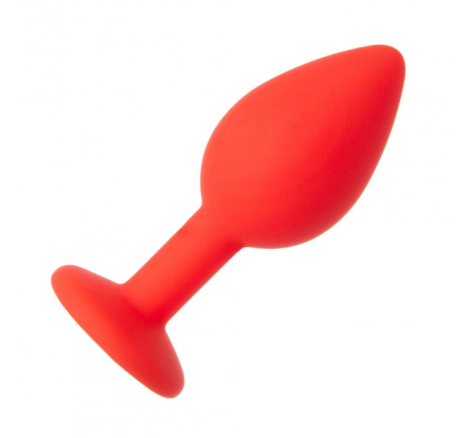 Анальна пробка Red Silicone White Shape M, 8 x 3.5 см