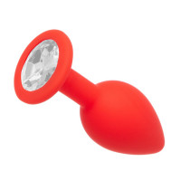 Анальна пробка Red Silicone White Shape M, 8 x 3.5 см