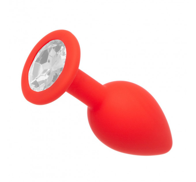 Анальна пробка Red Silicone White Shape M, 8 x 3.5 см