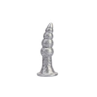 Анальная пробка на присоске Chisa Dark Muscle Colt Bisley серебряная, 10.5 см х 2.8 см, S