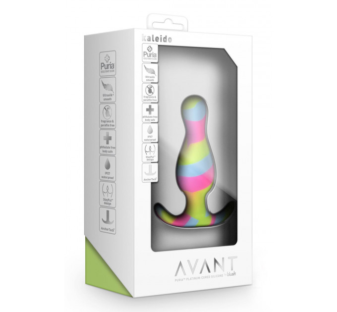 Анальна пробка різнокольорова AVANT KALEIDO LIME