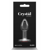 Анальна прозора пробка із серцем NS Novelties Crystal Desires Red Heart скляна, Mini