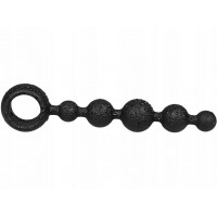 Анальная цепочка Joy Division Joyballs anal wave, силиконовая, черная, 17.5 см