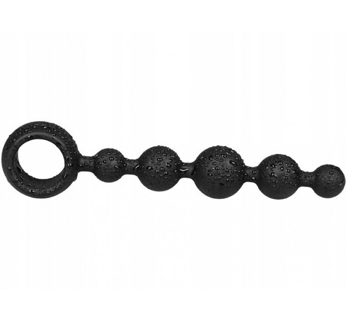 Анальний ланцюжок Joy Division Joyballs anal wave, силіконовий, чорний, 17.5 см