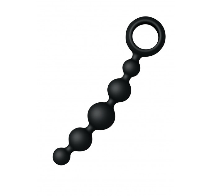 Анальний ланцюжок Joy Division Joyballs anal wave, силіконовий, чорний, 17.5 см