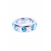 Ерекційне кільце Boss Series Metal Cock Ring with Light Blue Diamonds Medium