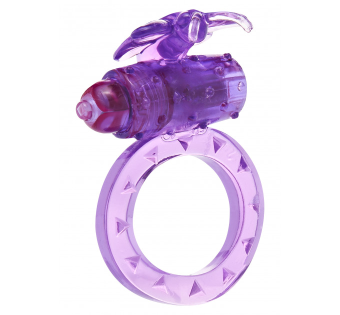 Эрекционное кольцо с вибрацией Toy Joy, фиолетовое