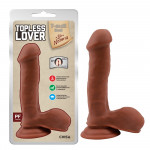 Фаллоимитатор на присоске Chisa T-skin ReaL Topless Lover с мошонкой, мулат