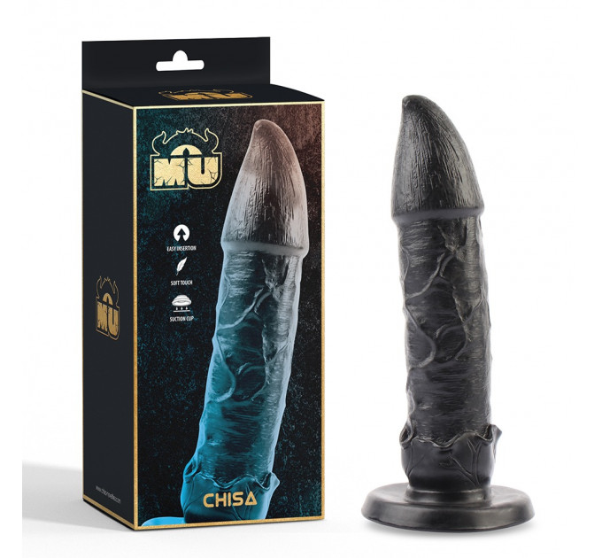 Фалоімітатор з великою прямою головкою CHISA MU 21 см, чорний