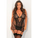 КОМБИНЕЗОН DECONSTRUCT ME CHEMISE 2PC SET BLACK , XL/2XL