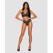 Комплект ажурный Obsessive Kokietta set Black S/M
