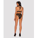 Комплект ажурный Obsessive Kokietta set Black S/M
