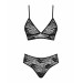 Комплект ажурный Obsessive Kokietta set Black S/M