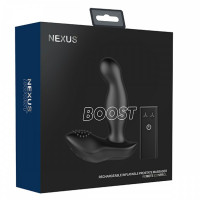Масажер простати з вібрацією та накачуванням Boost Nexus, силіконовий, чорний, 13 х 3.7 см